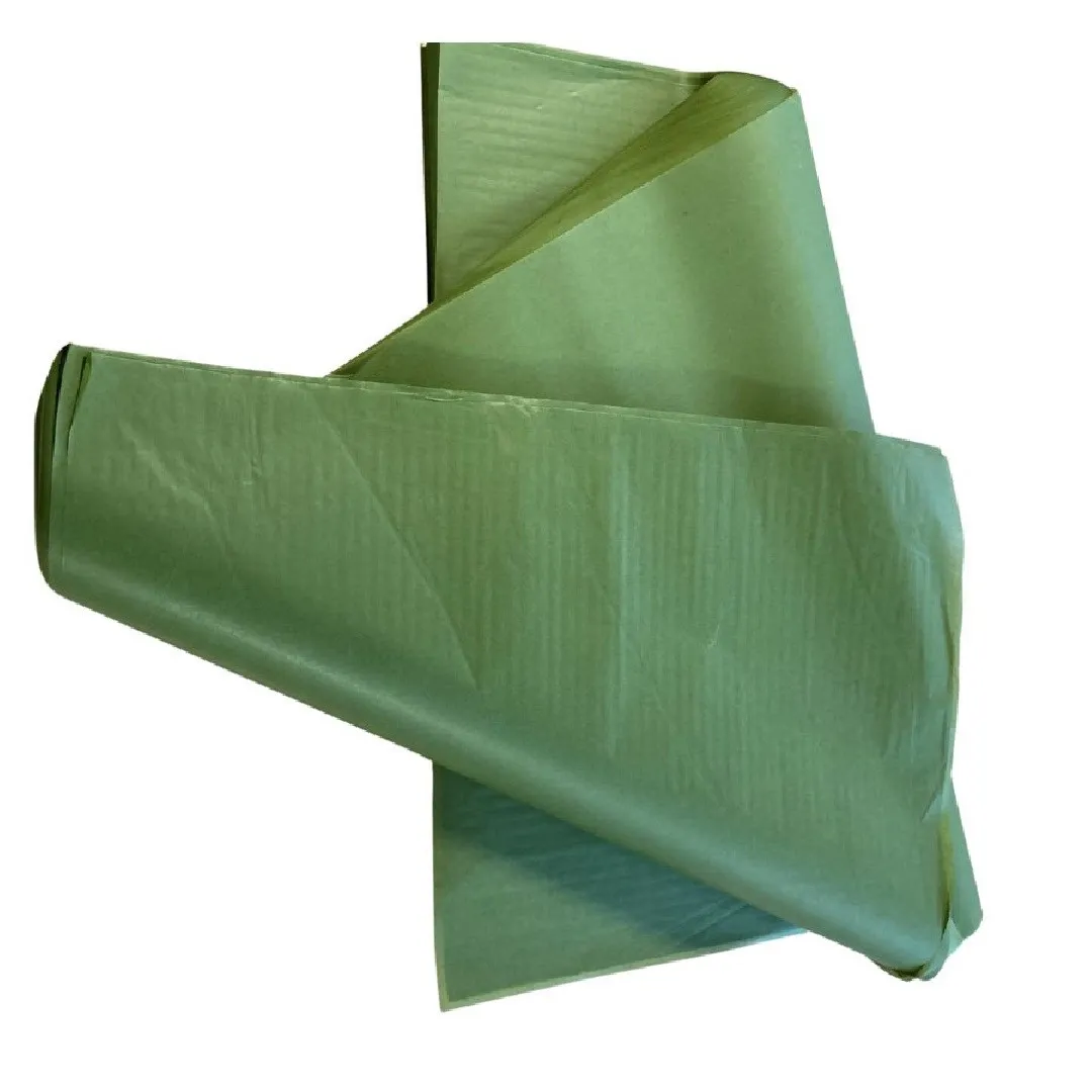 Hodvábny papier zelený, hárky 50 × 75 cm