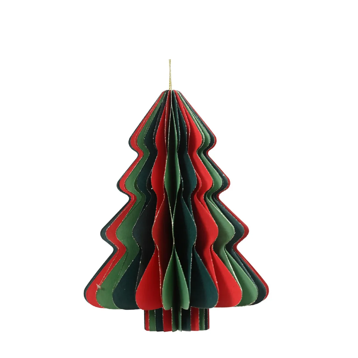 Závesný papierový stromček mix farieb 20 cm