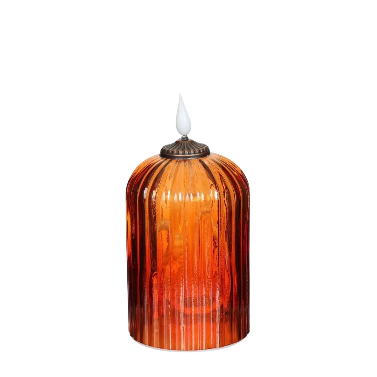 Sviečka LED oil lamp /timer hnedá ⌀ 8 × 15 cm