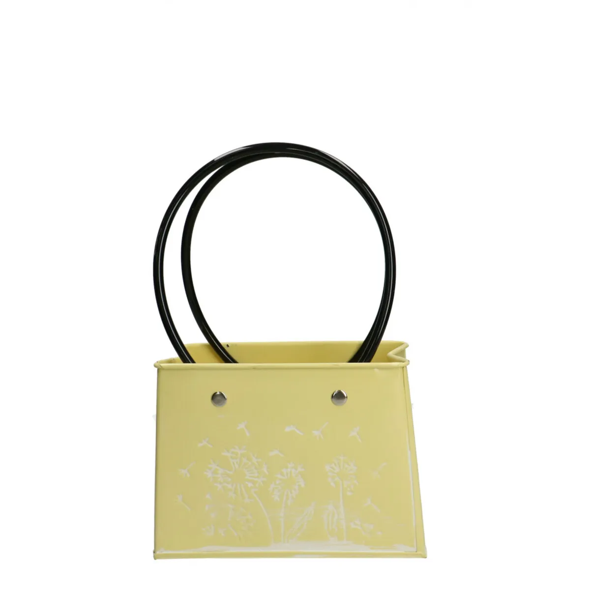 Zinková tácka Baggy s kvetom žltá 14 × 7 × 11 cm