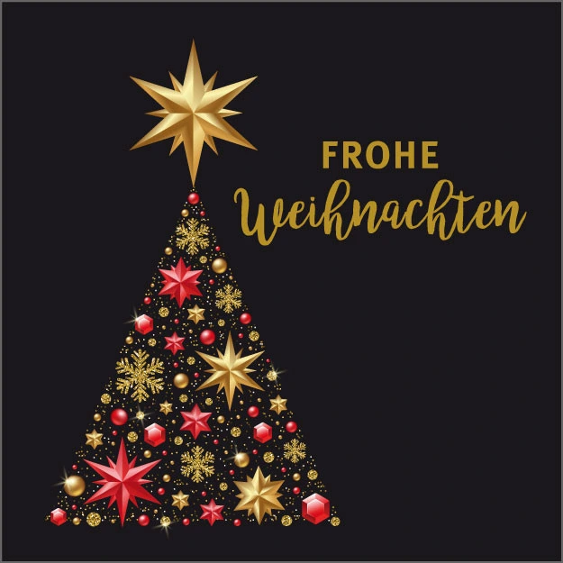 Vianočné kartičky Weihnachten čierne 7 × 7 cm
