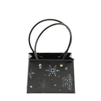 Vianočná zinková tácka Baggy čierna 15 × 7 × 11,5 cm