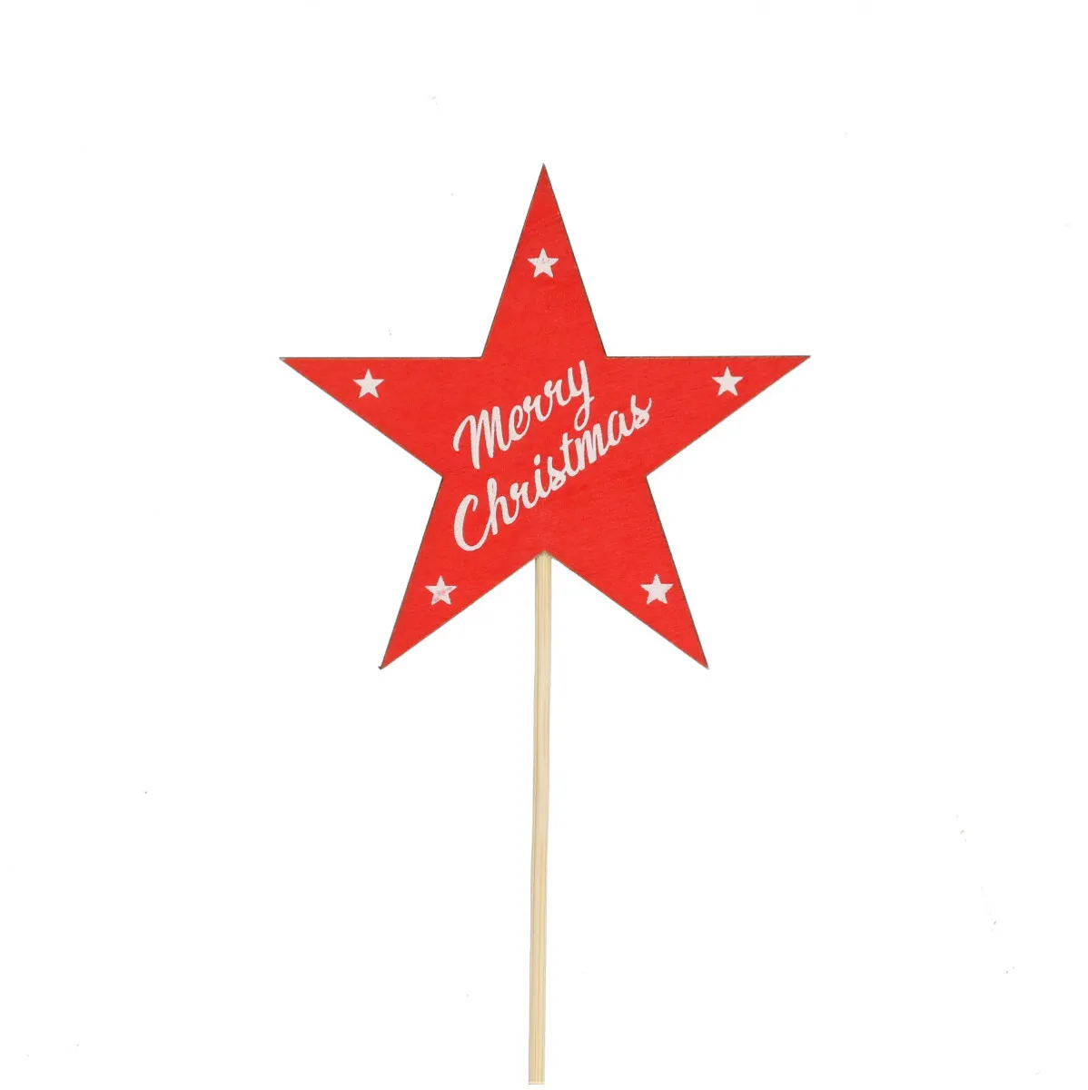 Hviezda Merry Christmas červená na zápichu 50 cm