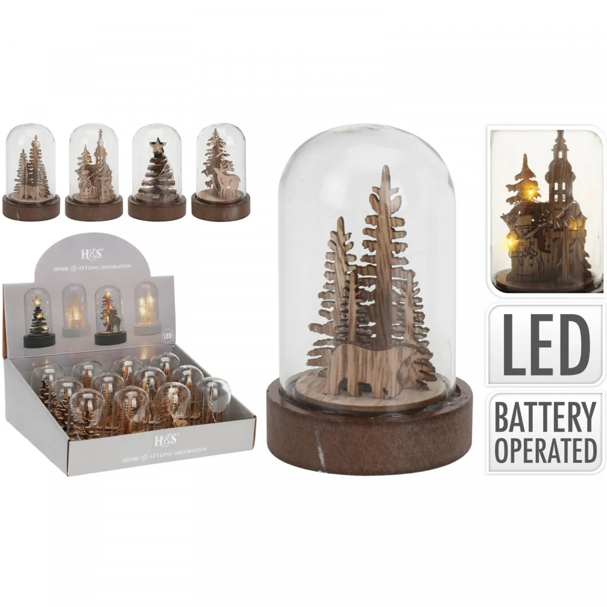 LED sklenený poklop hnedá ⌀ 5,5 × 9 cm