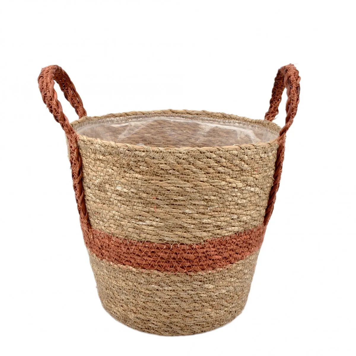 Košík Stripe kvetináč hnedá ⌀ 22 × 21,5 cm