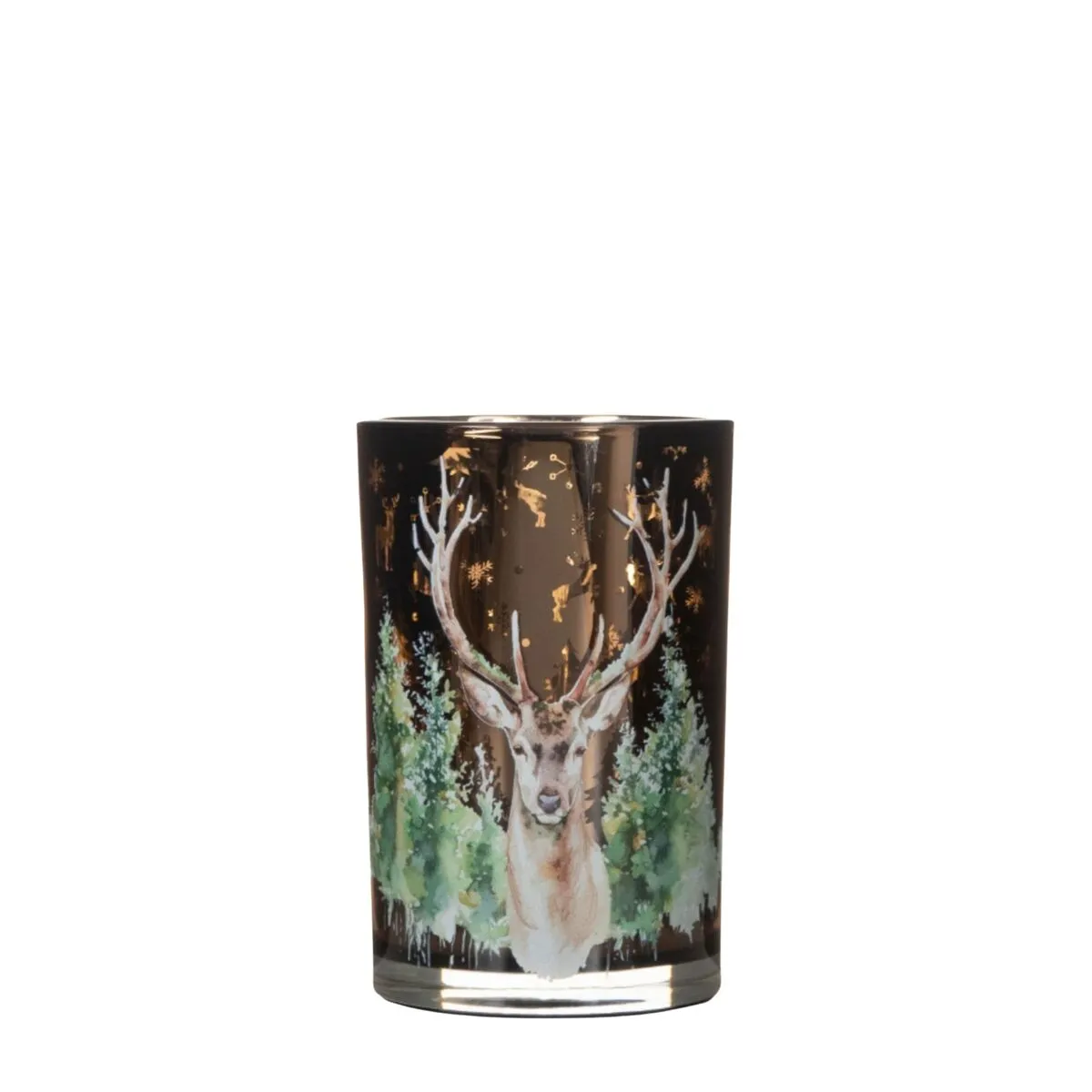 Vianočná dekorácia Tea light držiak Deer zelená ⌀ 10 × 12,5 cm