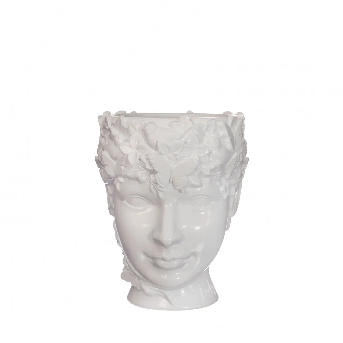 Exkluzívny keramický kvetináč Lady biely ⌀ 12 × 14,5 cm