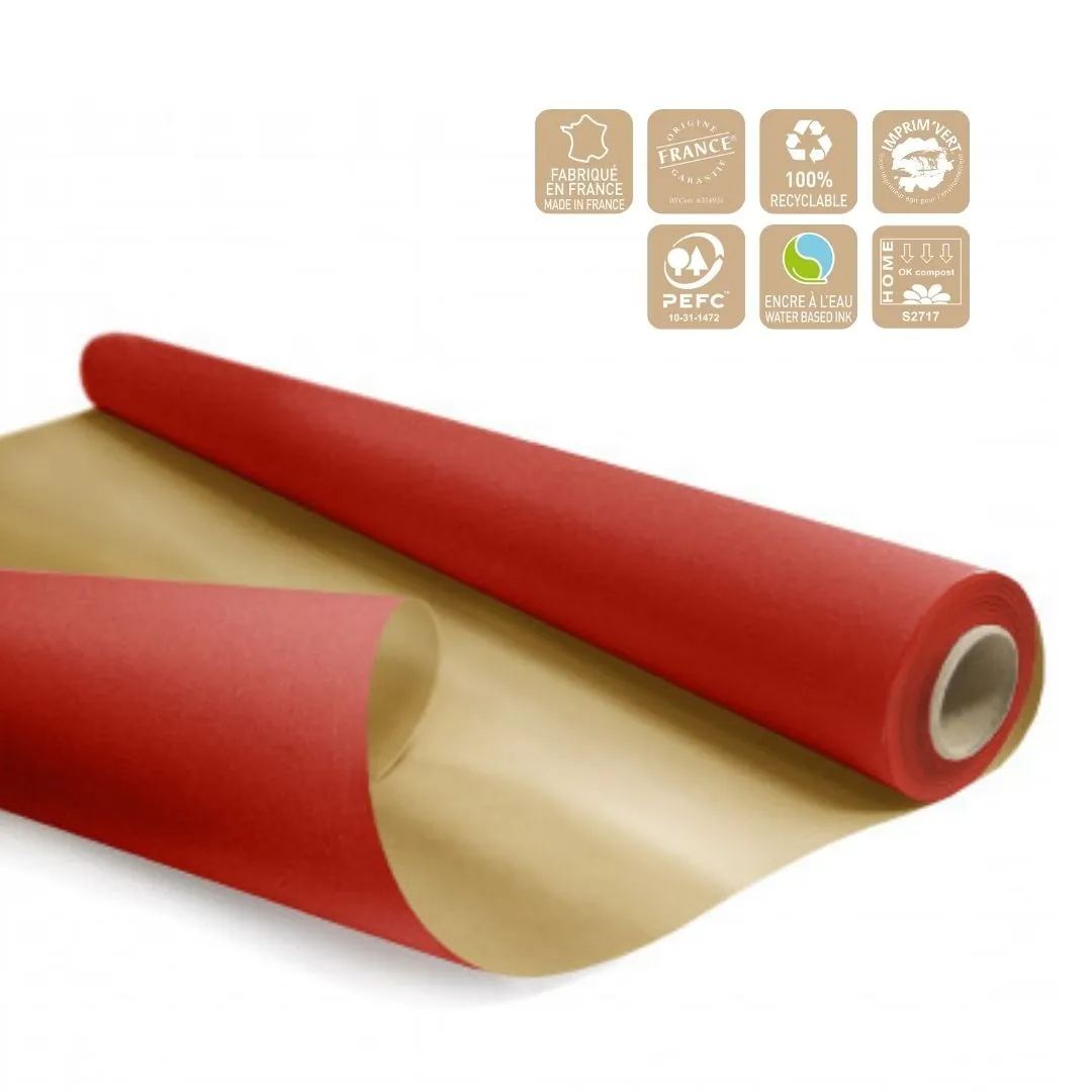 Obojstranný baliaci papier Duo červený 80 cm, návin 40 m