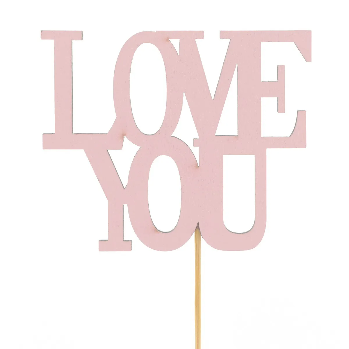 Nápis Love You ružový na zápichu 50 cm