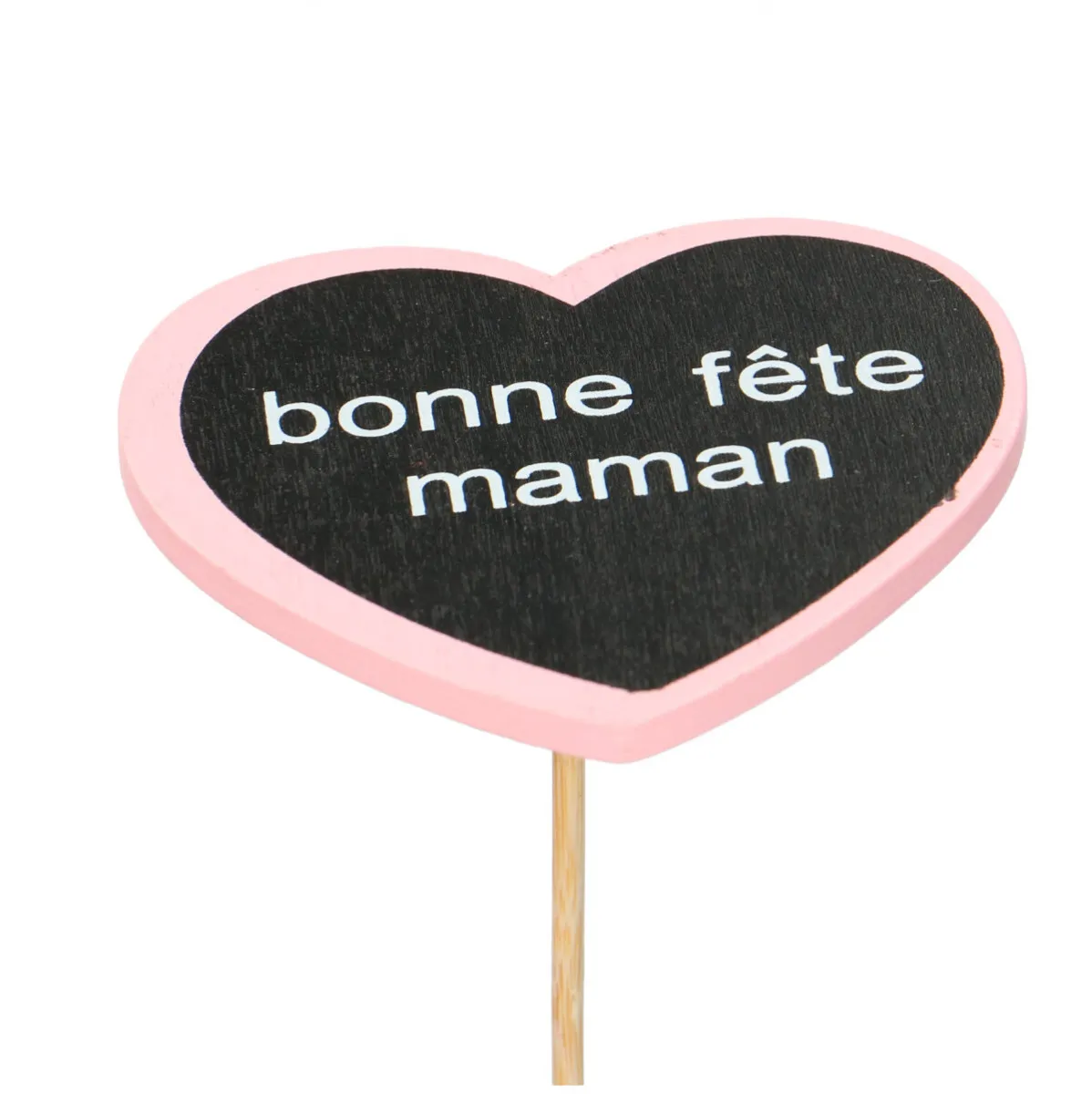 Srdce Bonne fête ružové na zápichu 50 cm