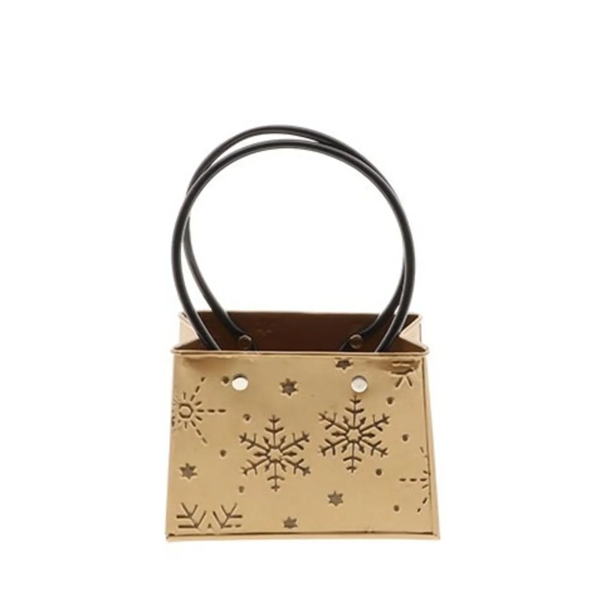 Vianočná dekorácia zinok Baggy tácka zlatá 15 × 7 × 11,5 cm