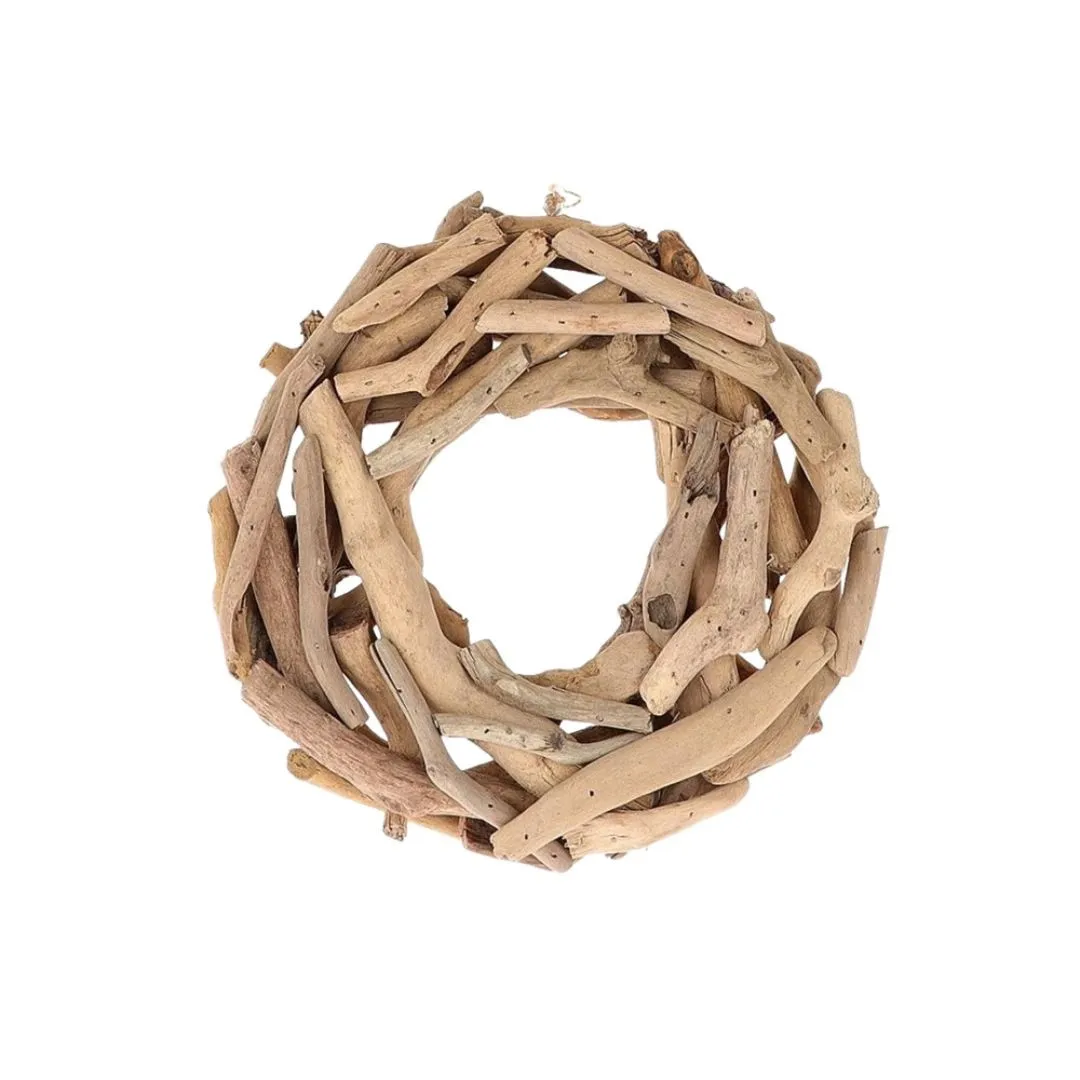 Veniec z naplaveného dreva hnedý ⌀ 25 cm