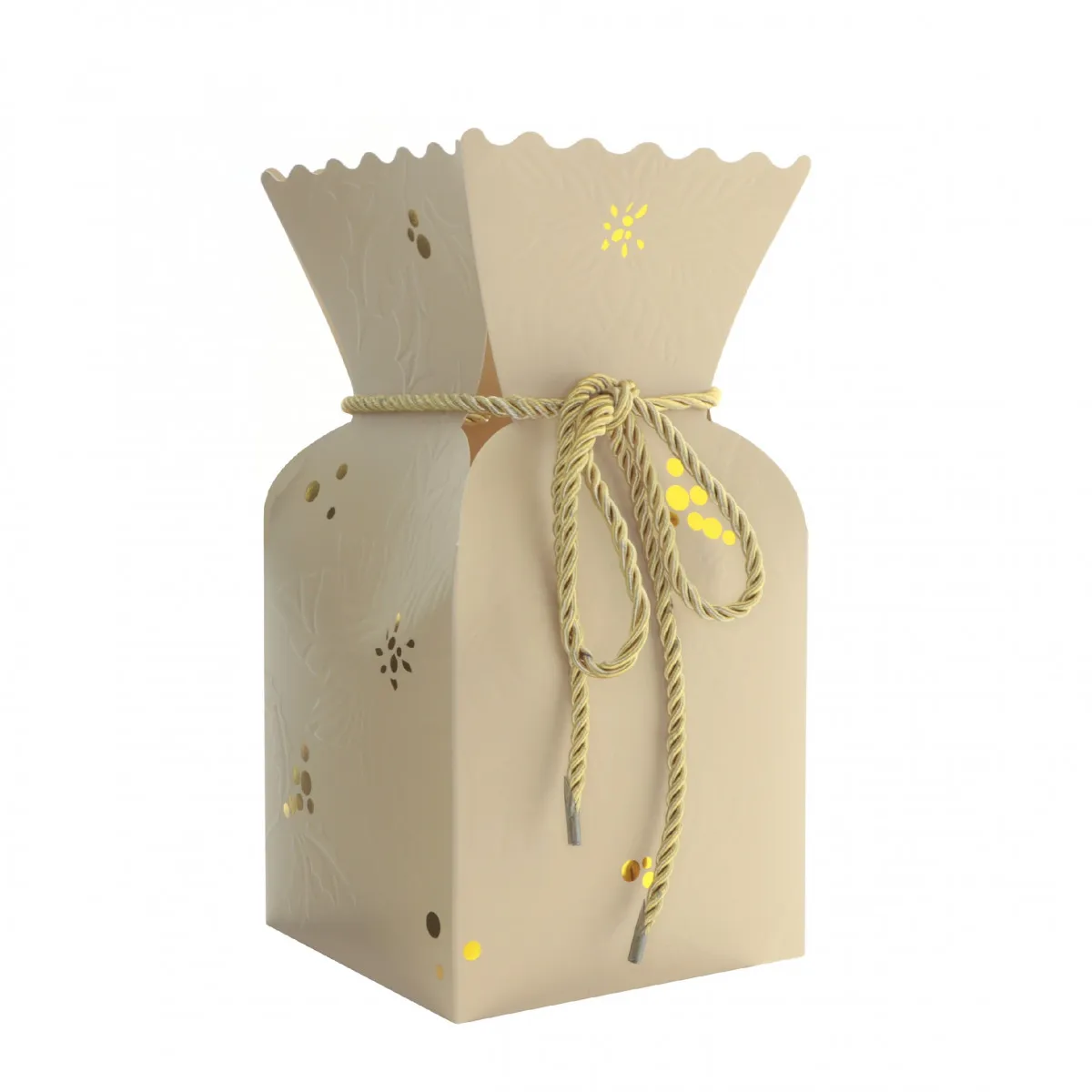 Vianočná dekorácia kytica váza Gloria béžová 13 × 26 cm