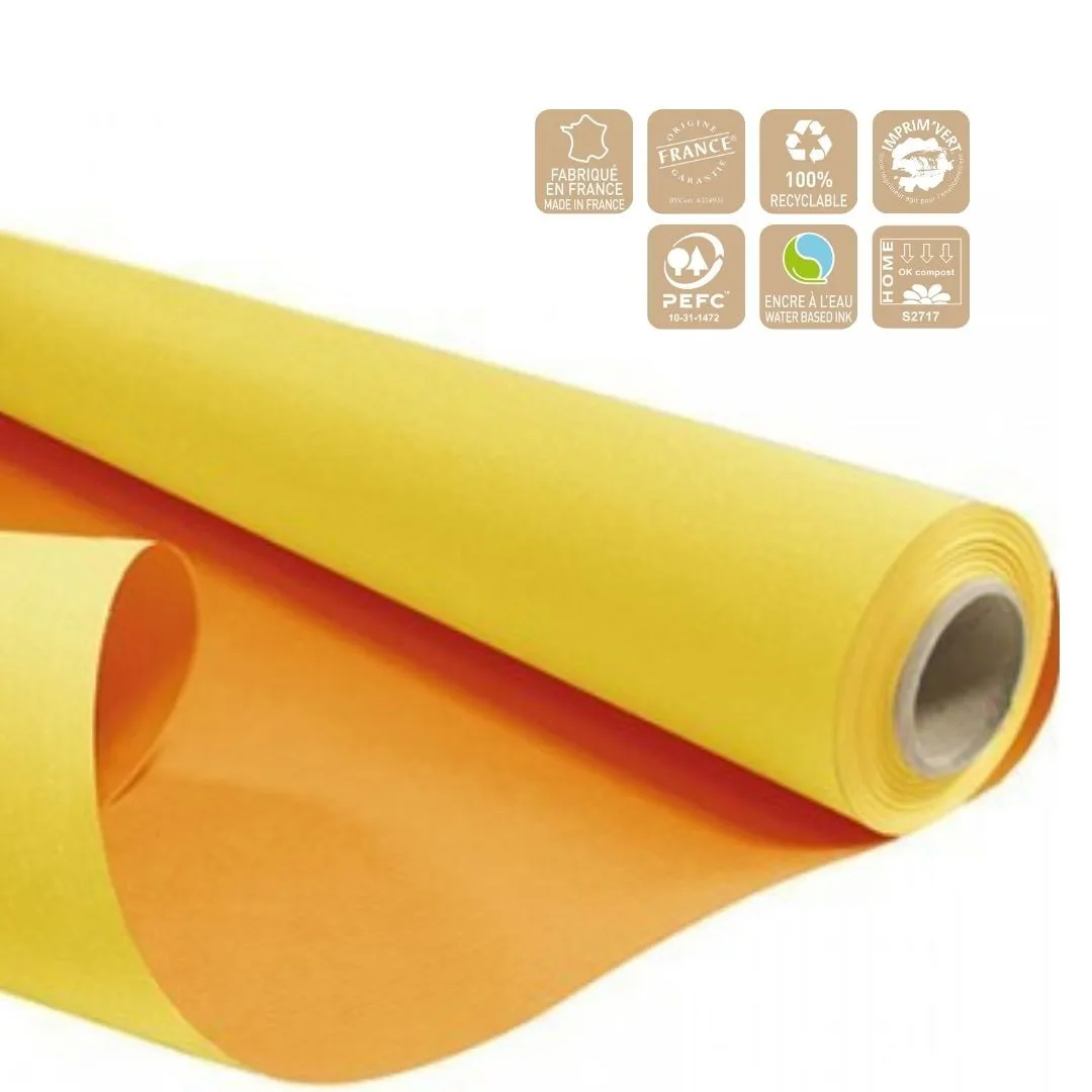 Obojstranný baliaci papier Duo oranžový 80 cm, návin 40 m