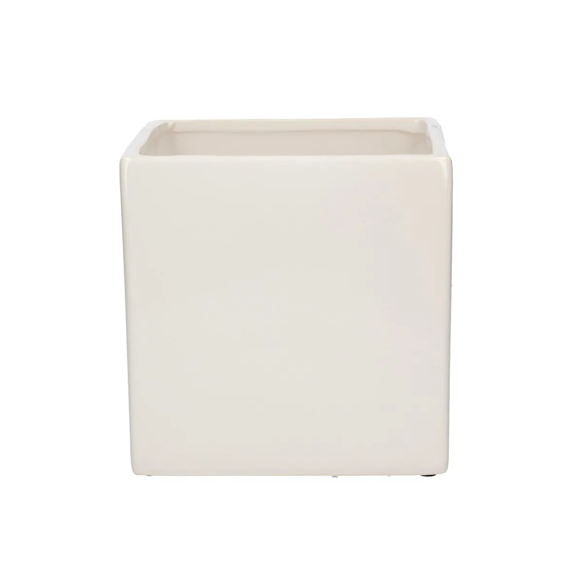Keramická kocka na rastliny biela ⌀ 14 × 14 cm