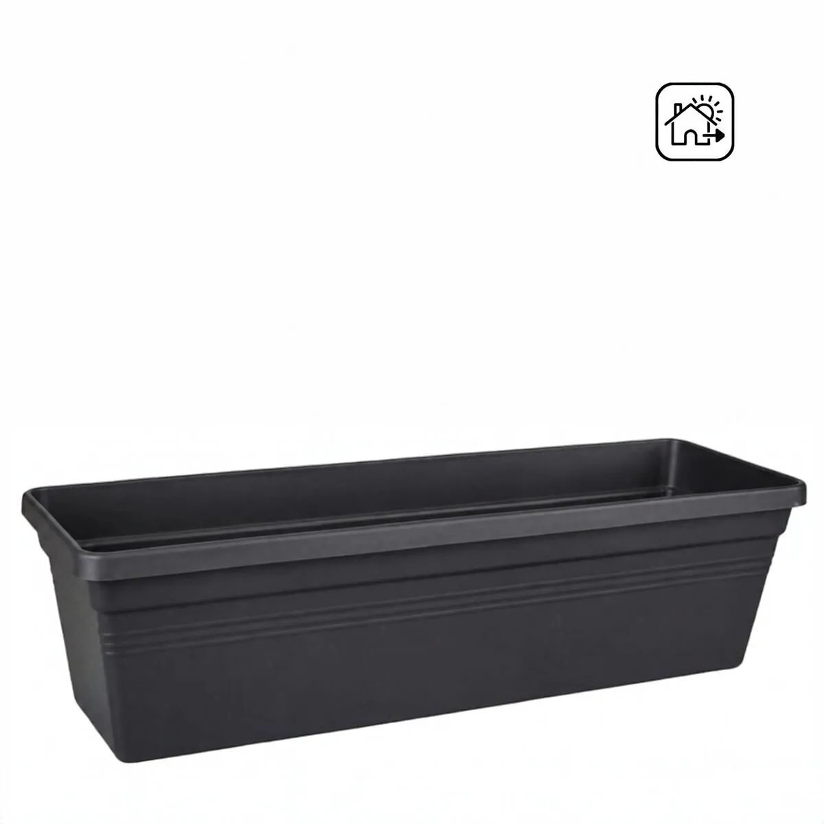 Balkónový truhlík Basic čierny 14 × 14 cm