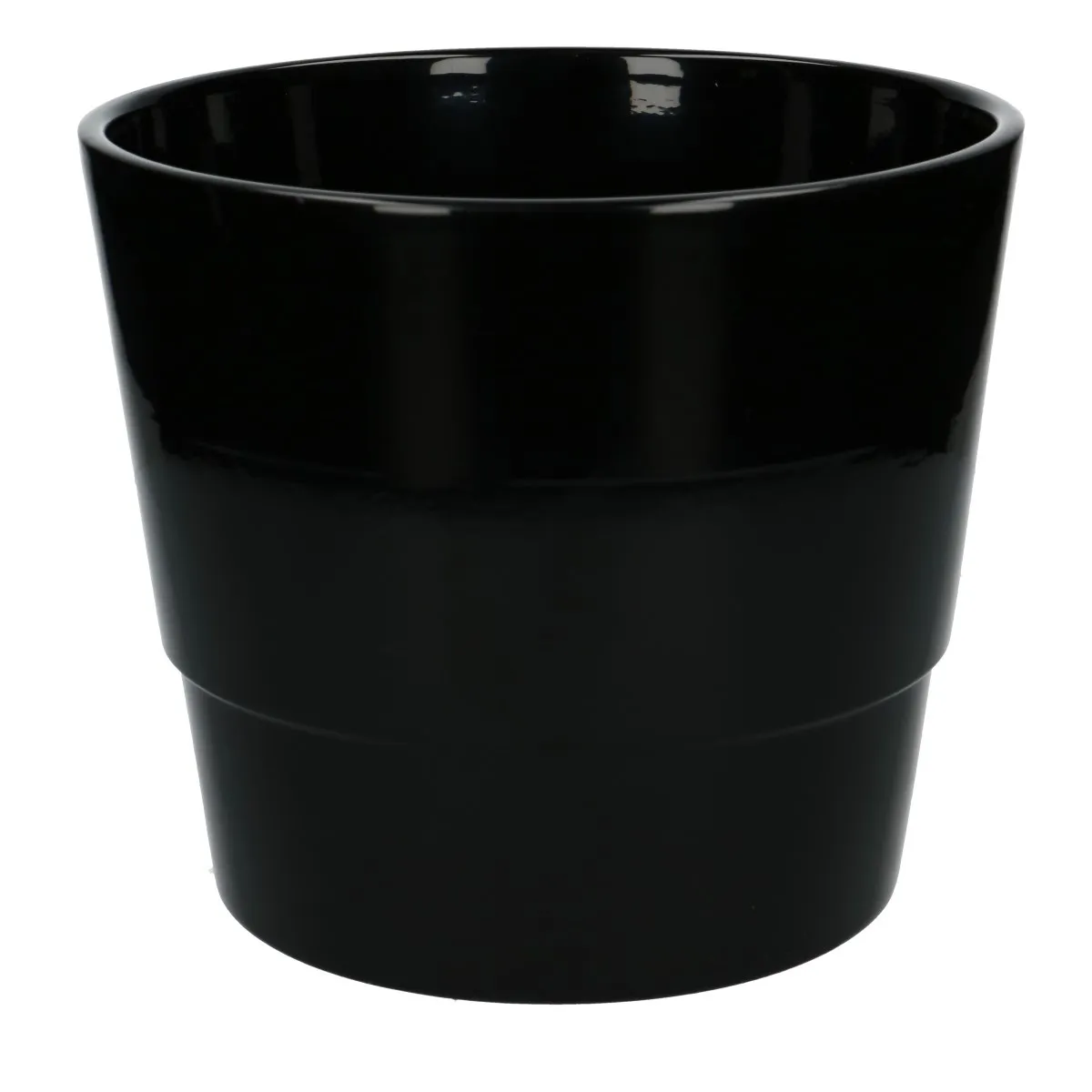 Keramický kvetináč Basic čierny ⌀ 22 cm