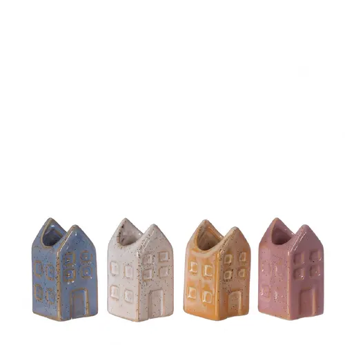 Keramická mini váza domček mix farieb ⌀ 3 × 6 cm