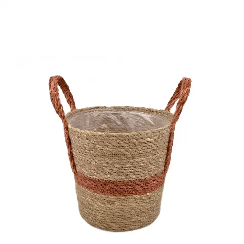 Košík Stripe kvetináč hnedá ⌀ 18 × 18 cm
