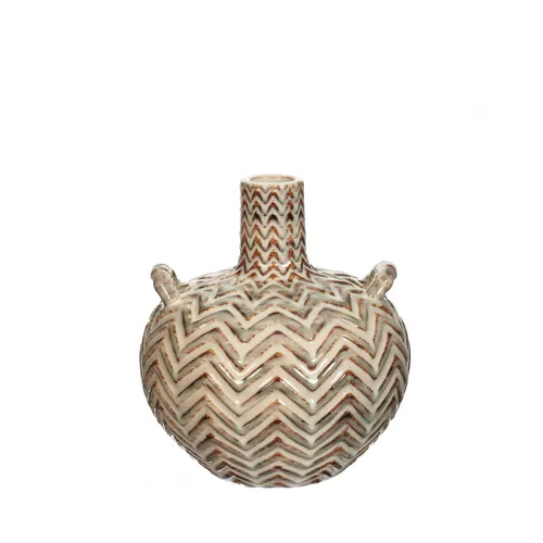 Exkluzívna keramická váza Bali krémová ⌀ 16 × 18 cm