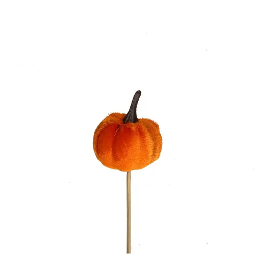 Jesenná dekorácia Herfst Pompoen zamat oranžová 10 cm