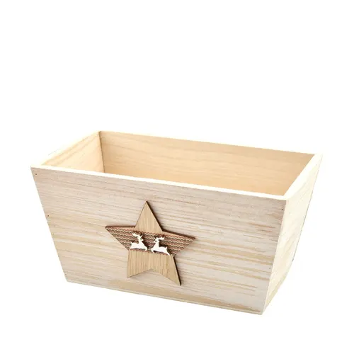 Vianočná dekorácia drevo hviezda tácka hnedá 19,5 × 11,5 × 9,5 cm