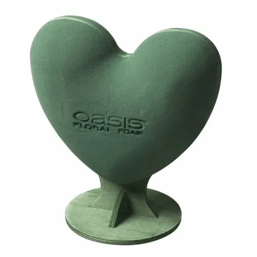Floristická hmota Oasis srdce Bioline 3D zelená 23 × 27 × 12 cm