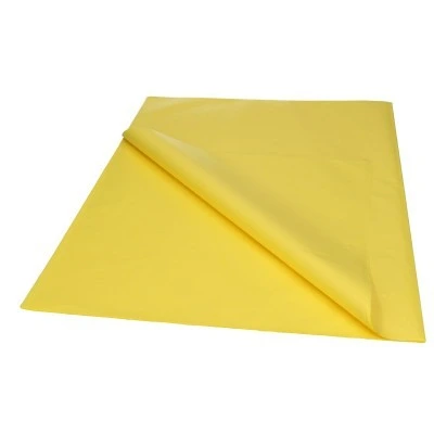 Hodvábny papier žltý, hárky 50 × 75 cm