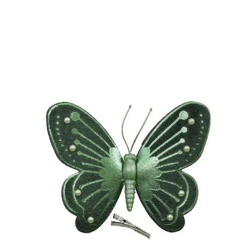 Motýľ s klipom zelený 12 × 9,5 cm