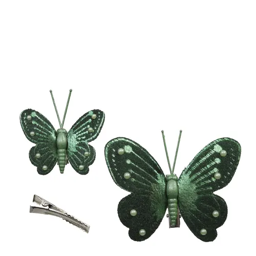Motýľ s klipom zelený 8 cm