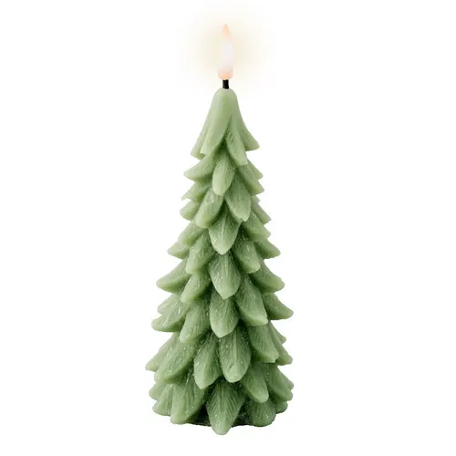 Vianočná dekorácia LED sviečka stromček incl.timer zelená ⌀ 8 × 19 cm