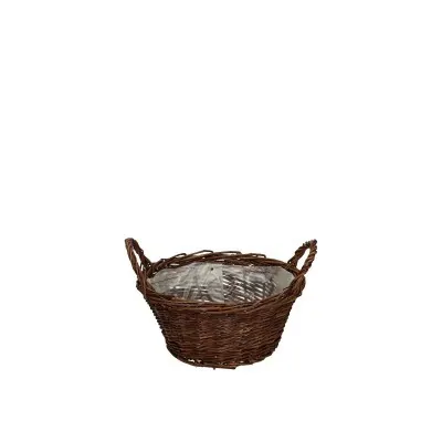 Vŕbový košík hnedý ⌀ 19 × 9 cm