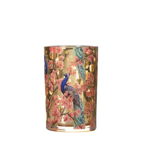 Vianočná dekorácia Tea light držiak Blossom zlatá ⌀ 12 × 18 cm