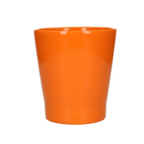 Keramický kvetináč na orchidey oranžový ⌀ 13 × 14 cm