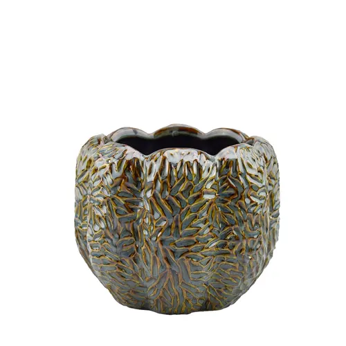 Exkluzívny keramický kvetináč Memo sivý ⌀ 21,5 × 17,5 cm