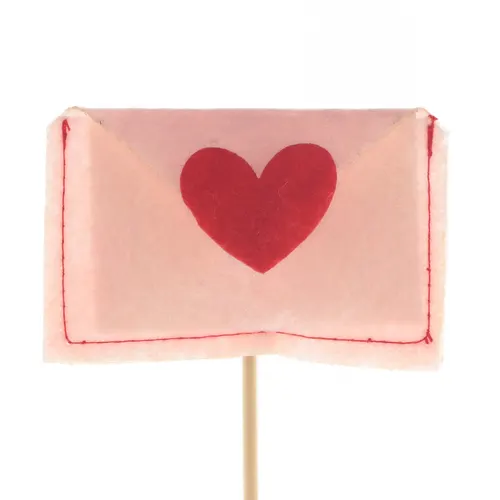 Srdce s odkazom Love ružové na zápichu 50 cm
