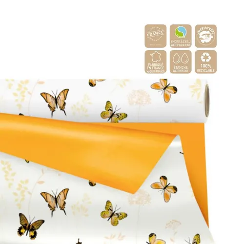 Matný obojstranný celofán Floraison Clayrton oranžový 80 cm, návin 25 m