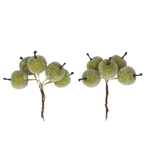 Ojínené jabĺčka na drôte zelené 2,5 cm