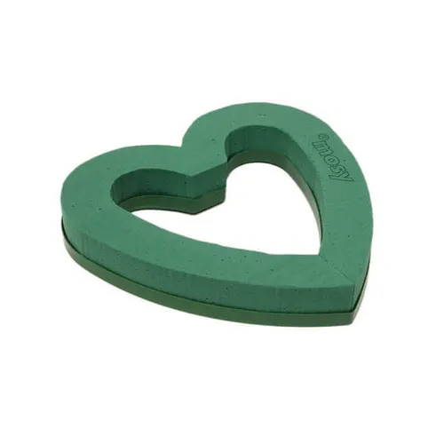 Floristická hmota basic srdce open zelená 21 cm