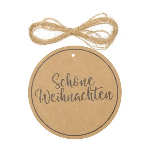 Vianočná dekorácia Labels Weihnachten hnedá ⌀ 10 cm