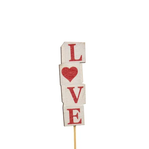 Krabičky Love červené na zápichu 12 cm