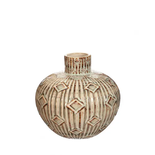 Exkluzívna keramická váza Bali krémová ⌀ 19,5 × 20 cm