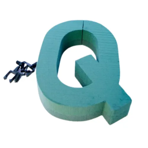 Floristická hmota Oasis písmeno Q zelená 31 cm