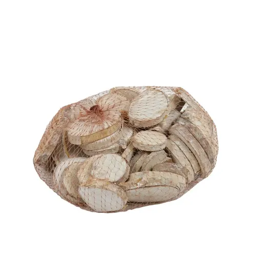 Sušený materiál drevo slice breza 3- biela 6 cm