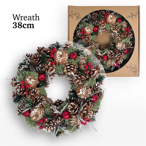 Wreath Red/ White 38 cm