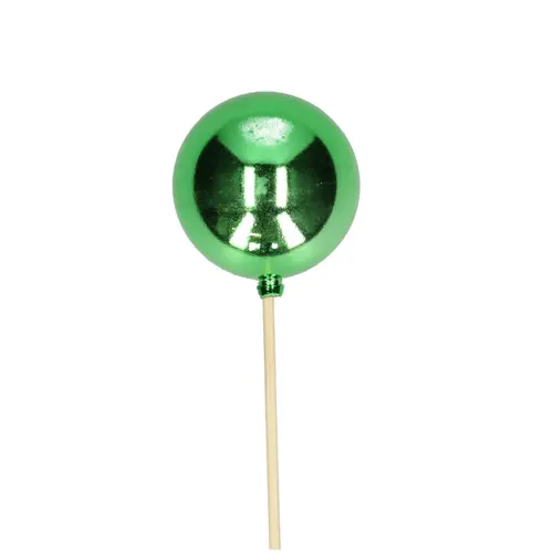 Vianočná guľa zelená na zápichu ⌀ 6 cm