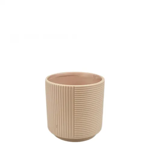 Keramický kvetináč Groove béžový ⌀ 10 × 10,5 cm