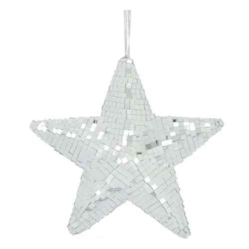 Vianočná dekorácia závesný hviezda floristická hmota strieborná ⌀ 28 cm