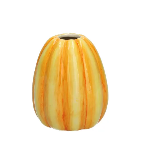Keramická váza tekvica oranžová ⌀ 11 × 12 cm