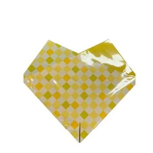Obal na kvety so šikmým károvaním žltý 35 × 35 cm, ROPP40